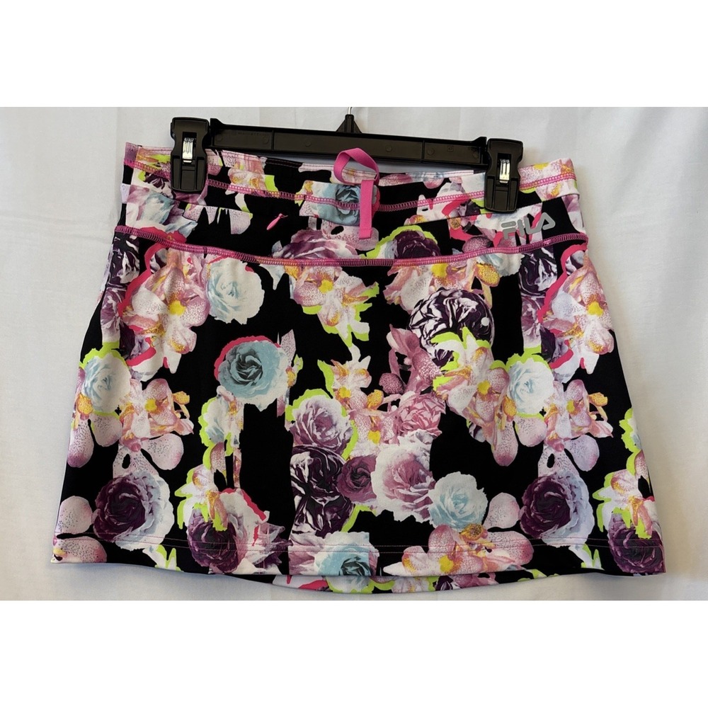 Women's Fila Performance Sport Black Floral Skort‎ Skirt Size M
